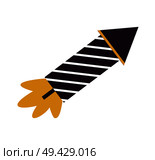 Black burning petard icon isolated on white background. Vector illustration with firework rocket with black stripped case ready to burst. Black Burning Petard Icon Vector Illustration. Стоковая иллюстрация, агентство Ingram Publishing / Фотобанк Лори