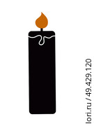 Illuminating candle silhouette icon isolated on white background. Vector illustration with brightly burning black tall beautiful wax candles symbol. Illuminating Candle Silhouette Vector Illustration. Стоковая иллюстрация, агентство Ingram Publishing / Фотобанк Лори