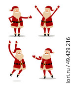 Happy smiling Santa Claus icon isolated on white background. Vector illustration with funny wintertime character in red costume with white fluffy beard. Happy Smiling Santa Claus Vector Illustration. Стоковая иллюстрация, агентство Ingram Publishing / Фотобанк Лори