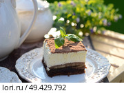 Sweet summer desset served in the fragrant garden. Стоковое фото, агентство Ingram Publishing / Фотобанк Лори