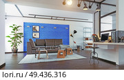 modern loft interior. 3d rendering design concept. Стоковое фото, агентство Ingram Publishing / Фотобанк Лори