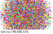 Wide format abstract background, optical illusion of gradient effect. Stipple effect. Composition of rhythmic multicolor mosaic tiles. Decorative spectrum background. Full HD 4K colorful wallpaper. Wide format abstract colorful wallpaper, vector. Стоковая иллюстрация, агентство Ingram Publishing / Фотобанк Лори
