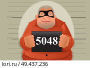 A vector illustration of a criminal mug shot. Стоковая иллюстрация, агентство Ingram Publishing / Фотобанк Лори