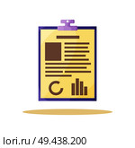Yellow information paper card vector illustration of data list situated on carton substrate, two infographics, photo form, isolated on white backdrop. Yellow Information Paper Card Vector Illustration. Стоковая иллюстрация, агентство Ingram Publishing / Фотобанк Лори