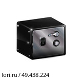 Metal safe strongbox vector illustration isolated on white background. Strong fireproof cabinet with a complex lock, used for the storage of valuables. Metal Safe Strongbox Vector Illustration Isolated. Стоковая иллюстрация, агентство Ingram Publishing / Фотобанк Лори