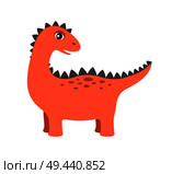 Dinosaur with lots of spikes, dinosaur of red color with skin, prehistoric and strong creature, image vector illustration isolated on white background. Dinosaur with Lots of Spikes Vector Illustration. Стоковая иллюстрация, агентство Ingram Publishing / Фотобанк Лори