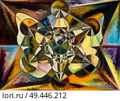 Painting of colorful geometric forms on the subject of art, creativity and design. Стоковое фото, агентство Ingram Publishing / Фотобанк Лори
