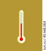 Thermometer icon vector illustration isolated on beige background. Instrument for measuring temperature with fahrenheit or celsius scale. Thermometer Icon Vector Illustration Isolated. Стоковая иллюстрация, агентство Ingram Publishing / Фотобанк Лори