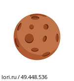 Mercury with huge round craters situated in big Solar system, planet closest to Sun, isolated cartoon flat vector illustration on white background.. Mercury with Round Craters from Big Solar System. Стоковая иллюстрация, агентство Ingram Publishing / Фотобанк Лори