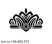 Crown silhouette object closeup crown with circle and lines, precious thing for king and queen, power vector illustration isolated on white background. Crown Royal Object Closeup Vector Illustration. Стоковая иллюстрация, агентство Ingram Publishing / Фотобанк Лори