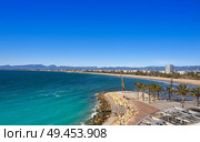 Salou Platja Capellans beach in Tarragona of Catalonia. Стоковое фото, агентство Ingram Publishing / Фотобанк Лори