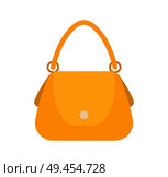 Elegance female bag, colorful vector illustration, yellow handbag, round handle on two clips, white button for pocket, woman item, vogue vanity case. Eleganse Female Bag, Colorful Vector Illustration. Стоковая иллюстрация, агентство Ingram Publishing / Фотобанк Лори