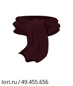 Woolen scarf stylish accessory design icon vector illustration of fashionable silk neckerchief isolated on white, vogue muffler unisex clothing item. Woolen Scarf Stylish Accessory Design Vector Icon. Стоковая иллюстрация, агентство Ingram Publishing / Фотобанк Лори