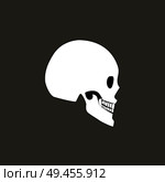 Skull of human profile view part body with different bones types as frontal, parietal and spheroid, internal framework isolated on vector illustration. Skull of Human Profile View Vector Illustration. Стоковая иллюстрация, агентство Ingram Publishing / Фотобанк Лори