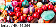 Handmade and bead for making accessories.Big set of beads. Beads or colorful beads. Стоковое фото, агентство Ingram Publishing / Фотобанк Лори