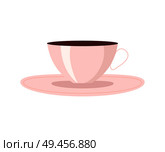 Cup of coffee with plate, mug full of drink and hot beverage to become energized and active vector illustration isolated on white background. Cup of Coffee with Plate, Vector Illustration. Стоковая иллюстрация, агентство Ingram Publishing / Фотобанк Лори