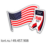 Flag day calendar and pole, symbols of United States of America, approaching of celebration, stripes stars, symbolic icons set vector illustration. Flag Day Calendar and Pole Vector Illustration. Стоковая иллюстрация, агентство Ingram Publishing / Фотобанк Лори