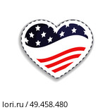 Old Glory placed in heart shaped figure, stripes and stars symbolic signs of USA, Union Glory celebration day vector illustration isolated on white. Old Glory Heart Shaped Figure Vector Illustration. Стоковая иллюстрация, агентство Ingram Publishing / Фотобанк Лори