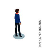 Heeled woman in formal cloth or uniform with comb-out hair isolated icon. Company director, chief or administrator vector isometric model from back view.. Businesswomen in Uniform Pictoral Isometric Icon. Стоковая иллюстрация, агентство Ingram Publishing / Фотобанк Лори