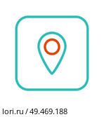 Outline logo of mobile application colorful poster isolated on white background, abstract gps navigator with special mark, concept of useful program. Outline Logo of Mobile Application Colorful Poster. Стоковая иллюстрация, агентство Ingram Publishing / Фотобанк Лори