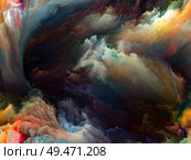 Color Flow series. Graphic composition of streams of digital paint  for subject of music, creativity, imagination, art and design. Стоковое фото, агентство Ingram Publishing / Фотобанк Лори