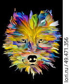 Speed painting of a pet on black background on subject of love, friendship, faithfulness, companionship between dog and man. God bless animals series. Стоковое фото, агентство Ingram Publishing / Фотобанк Лори