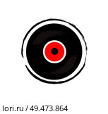 Vinyl recording tape for music. Old-fashioned rounded record for soundtracks. Vintage item emblem of high quality sound isolated on vector illustration. Vinyl Recording Tape for Music Vector Illustration. Стоковая иллюстрация, агентство Ingram Publishing / Фотобанк Лори