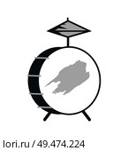 Bass drum and cymbals, percussion musical instrument flat cartoon monochrome illustration. Vector icon as rock style decoration isolated on white backdrop. Bass Drum Cymbals, Percussion Musical Instrument. Стоковая иллюстрация, агентство Ingram Publishing / Фотобанк Лори