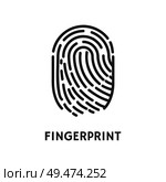 Fingerprint print of human finger poster with text vector. Id identification and thumbprint, privacy unique pattern left by hand. Recognition of trace. Fingerprint Print of Human Finger Poster Vector. Стоковая иллюстрация, агентство Ingram Publishing / Фотобанк Лори