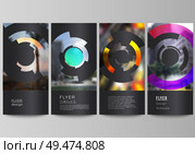 The minimalistic vector illustration of the editable layout of flyer, banner design templates. Futuristic design circular pattern, circle elements forming geometric frame for photo.. The minimalistic vector illustration of the editable layout of flyer, banner design templates. Futuristic design circular pattern, circle elements forming geometric frame for photo. Стоковая иллюстрация, агентство Ingram Publishing / Фотобанк Лори