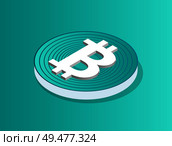 Blockchain icon isolated isometric 3d vector. Coin of cryptocurrency with lines and logotype of current. Financial element digital, virtual money. Blockchain Icon Isolated 3D Vector Illustration. Стоковая иллюстрация, агентство Ingram Publishing / Фотобанк Лори