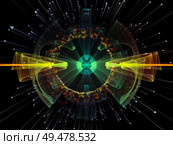 Wave Function series. Abstract arrangement of colored sine vibrations, light and fractal elements suitable for projects on sound equalizer, music spectrum and  quantum probability. Стоковое фото, агентство Ingram Publishing / Фотобанк Лори