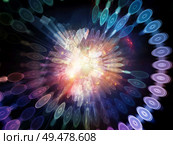 Explosive Technology. Bright math-generated abstract radial elements to illustrate concept of rapid expansion on the subject of science, education and technology. Стоковое фото, агентство Ingram Publishing / Фотобанк Лори