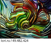 Liquid Pattern series. Backdrop of Stained glass design reminiscent of Art Nouveau on the subject of Nature, beauty and spirituality. Стоковое фото, агентство Ingram Publishing / Фотобанк Лори