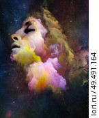 My Demon Angel Woman series. Portrait of a young woman with surreal elements on the subject of female nature, inner world and human drama. Стоковое фото, агентство Ingram Publishing / Фотобанк Лори