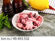 Marinated baby octopus snack appetizer. Стоковое фото, фотограф Андрей Старостин / Фотобанк Лори