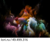 Coloring Space series. Three dimension variegated cloudy formations. Abstraction on the subject of art, imagination, creativity and education. Стоковое фото, агентство Ingram Publishing / Фотобанк Лори