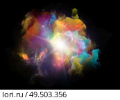Nebula of Color. Cosmic Flower series. Visually pleasing composition of rich colorful textures for works on art, design, creativity and imagination. Стоковое фото, агентство Ingram Publishing / Фотобанк Лори