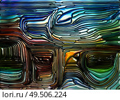 Liquid Pattern series. Abstract arrangement of Stained glass design reminiscent of Art Nouveau suitable for projects on Nature, beauty and spirituality. Стоковое фото, агентство Ingram Publishing / Фотобанк Лори