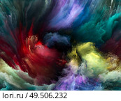 Color Flow series. Visually attractive backdrop made of streams of digital paint suitable in layouts on music, creativity, imagination, art and design. Стоковое фото, агентство Ingram Publishing / Фотобанк Лори