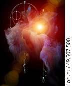 Sacred geometric symbols and colorful fractal structures on subject the occult, magic, astrology and mysticism. Стоковое фото, агентство Ingram Publishing / Фотобанк Лори