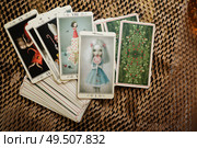 divination card Tarot set up. close up. Редакционное фото, агентство Ingram Publishing / Фотобанк Лори