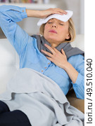 health and illness concept - indoor picture of diseased woman. Стоковое фото, агентство Ingram Publishing / Фотобанк Лори