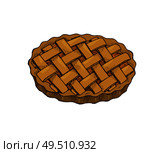 Thanksgiving food holiday baked pie isolated vector. Bakery and decoration on cake made of pastry. Homemade sweet food, sugary celebration dessert. Thanksgiving Food Holiday Baked Pie Icon Vector. Стоковая иллюстрация, агентство Ingram Publishing / Фотобанк Лори