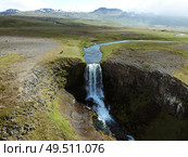 Icelandic waterfall from above. Стоковое фото, агентство Ingram Publishing / Фотобанк Лори