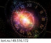 Time Relativity. Faces of Time series. Composition of  clock dials and abstract elements for projects on science, education and modern technologies. Стоковое фото, агентство Ingram Publishing / Фотобанк Лори