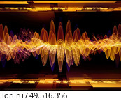 Wave Function series. Background design of colored sine vibrations, light and fractal elements on the subject of sound equalizer, music spectrum and  quantum probability. Стоковое фото, агентство Ingram Publishing / Фотобанк Лори