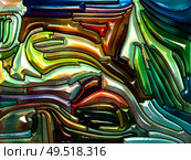 Liquid Pattern series. Abstract background made of Stained glass design reminiscent of Art Nouveau for use with projects on Nature, beauty and spirituality. Стоковое фото, агентство Ingram Publishing / Фотобанк Лори