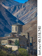 Fiagdon Monastery in North Ossetia. Mountains of the Caucasus. Стоковое фото, агентство Ingram Publishing / Фотобанк Лори