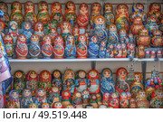 Moscow, November 1, 2019: souvenir doll Matryoshka. Редакционное фото, агентство Ingram Publishing / Фотобанк Лори